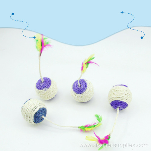 Colorful feather claw toy ball cat toy